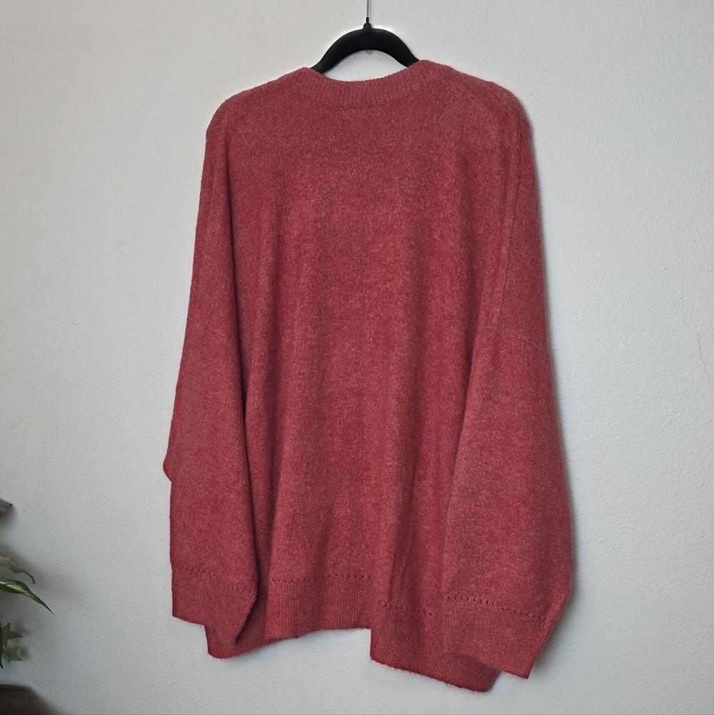 TORRID Vegan Cashmere Cardigan V-Neck Drop Shoulder Sweater Pink Plus Size 5X - Picture 10 of 13